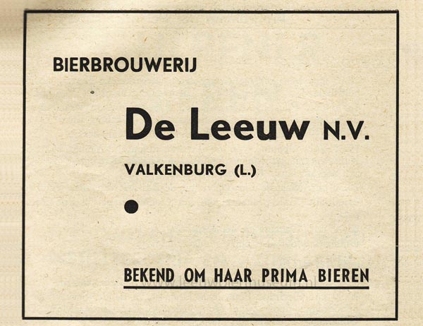 Leeuw bier krantenknipsel 1948